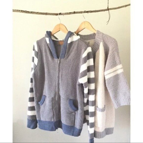 𝅺pol Fleece Hoodie with Striped Sleeves And Hood - Picture 9 of 11